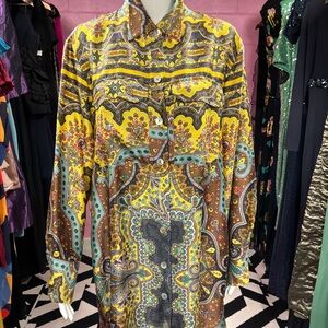 Zara Multicolor Paisley Duster Dress